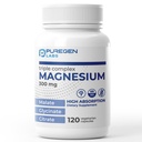 Puregen Labs Triple Magnesium Complex 300mg γλυκινικό μαγνήσιο, μηλεϊνικό, & κιτρικό [Υψηλή απορρόφηση] 120 κάψουλες Veg 