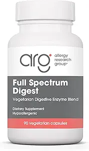 Allergy Research Group Full Spectrum Digest with Glutalytic - Digestive Enzymes for Men & Women, Gluten Support, Digestion Supplement, Gallbladder Enzymes, Amylase, Vegetarian Capsules - 90 Count