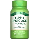 Nature's Truth Alpha Lipoic Acid 600mg | plus Biotin Optimizer | 60 Capsules | Non-GMO & Gluten Free Supplement