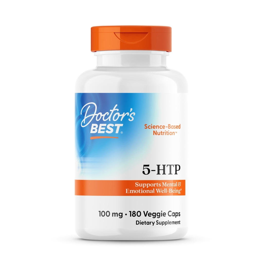 Γιατροί Best 5-HTP, υποστηρίζει ψυχική & συναισθηματική ευεξία, μη ΓΤΟ, χωρίς γλουτένη, χωρίς σόγια, Vegan 180 Veggie Caps