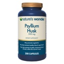 Nature's Wonder Psyllium Husk 500 mg Κάψουλες για Digestive Health, Plant-based Fiber, 200 Count
