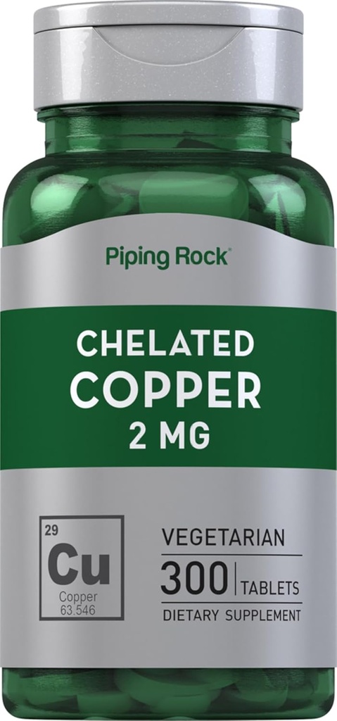 Piping Rock Chelated Copper 2 mg Συμπλήρωμα 