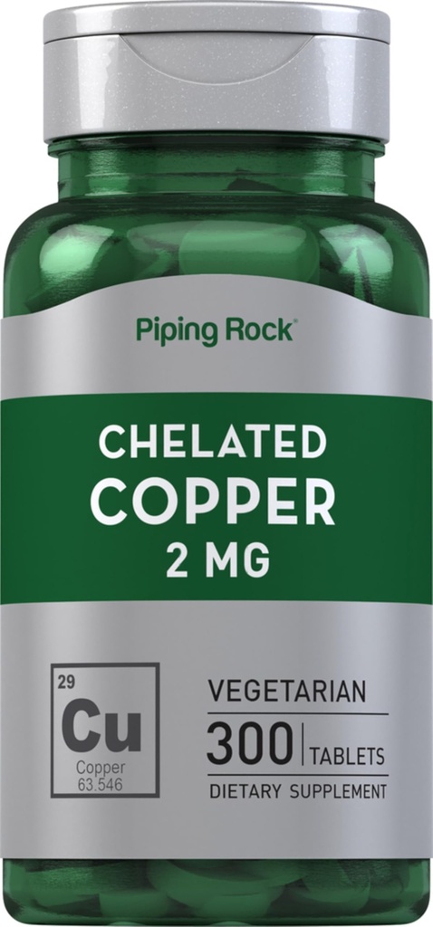 Piping Rock Chelated Copper 2 mg Συμπλήρωμα 
