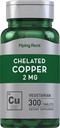 Piping Rock Chelated Copper 2 mg Συμπλήρωμα 