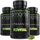 (3 Pack) Έξυπνη βιταμίνη K2 MK7 100mcg, Κατασκευασμένη με K2VITAL και Kale, 180 Liquid Softgels