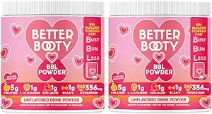 Creatine Monohydrate Powder for Women, Complex w. 5G Creatina per Serving + Glutamine, Collagen, BCAAs & Hydration Blend Energy, Muscle + Glute Builder, Unflavored 2-Pack (60 Servings)