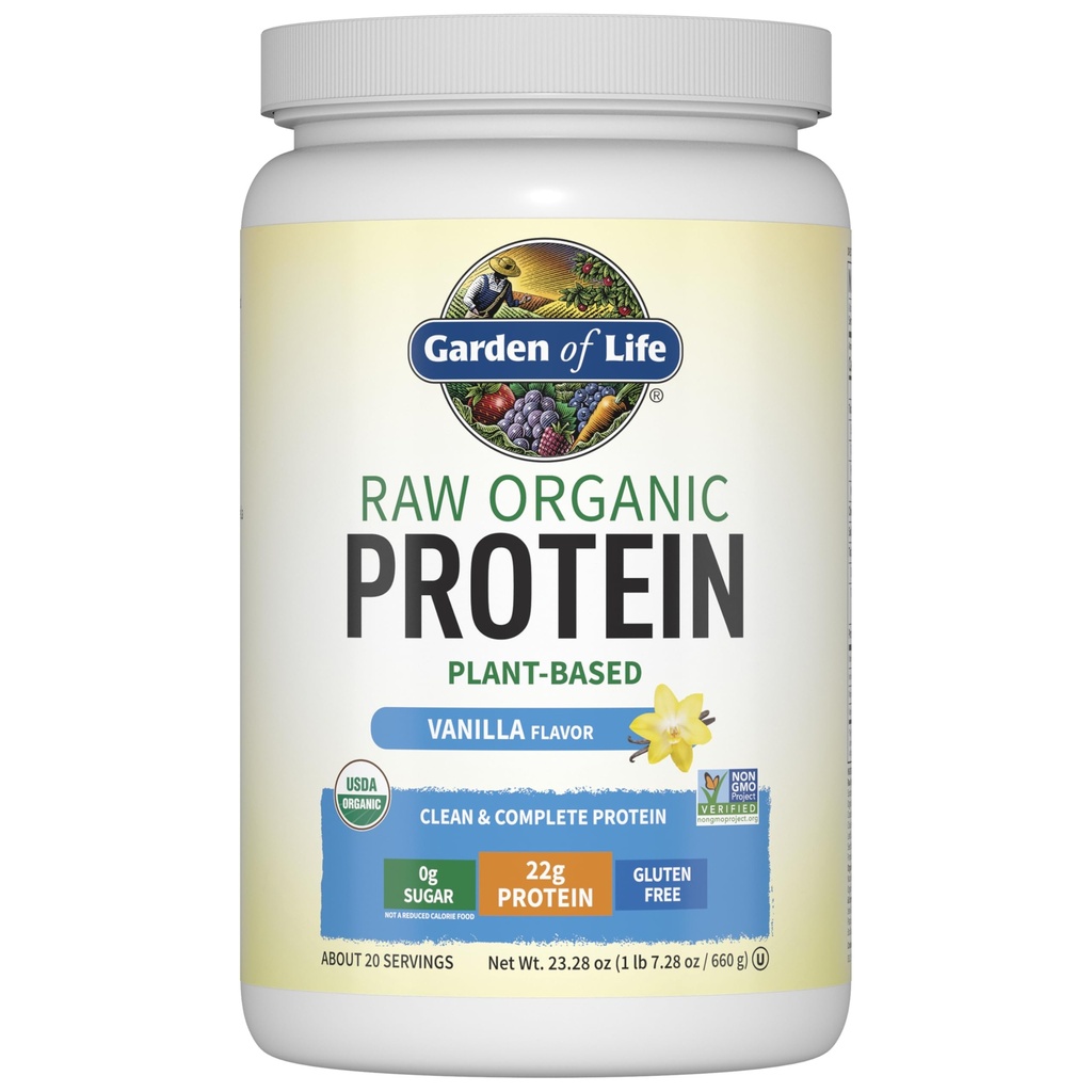 Κήπος της Ζωής Protein Powder, Vegan Protein Powder, BCAA, Probiotics & Digestive Enzymes, Γλουτένη & Λακτόζη Χωρίς, Βανίλια, 1,5 LB
