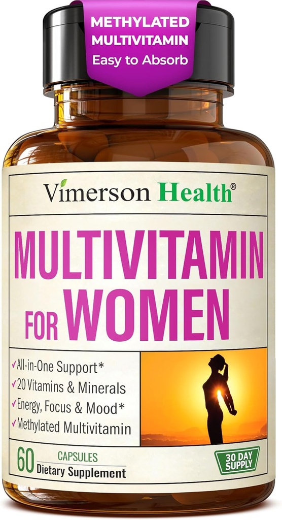 Multivitamin for Women – Methylated Womens Multivitamins & Multiminerals Capsules with Vitamin B12, A, D, C, Zinc, Magnesium & More for Complete Daily Support – Trusted Bioavailable Vitamins for Women