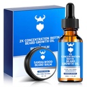 Γενετικό Έλαιο Ανάπτυξης & Beard Balm - Γενετική Κιτ Ανάπτυξης με 2X Βιοτίνη Συγκέντρωση για τους άνδρες, φυσικά συστατικά με Argan Oil, Jojoba Oil και Βιταμίνη (Sandalwood)