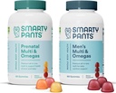 SmartyPants Προγεννητική και πολυβιταμινούχο Gummies ανδρών Bundle: Omega 3 Fish Oil (EPA/DHA), Biotin, Methylfolate, Vitamin D3, C, Vitamin B12, B6, A, K & Zinc για την ανοσοποιητική υποστήριξη (30 Day Supply)