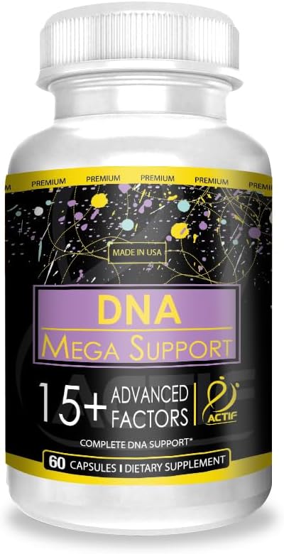 ACTIF DNA Mega Support με 15+ Advanced Factors - Μη ΓΤΟ, Fast-Active, Made in USA, 60 Count