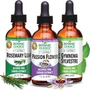 Botanic Choice Passion Flower, Rosemary Leaf, & Gymnema Sylvestre Extracts Bundle – Καθημερινή συνολική συσκευασία ευεξίας για τη συνολική ευεξία (1 fl. Oz. Κάθε)