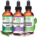 Botanic Choice Passion Flower, Rosemary Leaf, & Gymnema Sylvestre Extracts Bundle – Καθημερινή συνολική συσκευασία ευεξίας για τη συνολική ευεξία (1 fl. Oz. Κάθε)