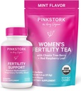 Pink Stork Fertility Bundle for Women – Τσάι σύλληψης + Προγεννητική υποστήριξη βιταμίνης με Inositol, Vitex, Folate & Ashwagandha – Υποστηρίζει ισορροπία ορμονών, Cycle Health & Preconception Wellness