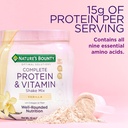 Nature's Bounty Complete Protein & Vitamin Shake Mix with Collagen & Fiber, Περιέχει βιταμίνη C για την ανοσοποιητική υγεία, Vanilla Flavored, 1 Λίβρα (Pack of 2)