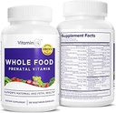 Whole Food Prenatal Vitamins (120 Capsules) Natural Support for Maternal and Fetal Health, Prenatal Multivitamin for Women with Choline, B Vitamins and More, Vegan, No Soy, Gluten or Dairy