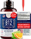 Vegan Vitamin B12 Liquid - Max Strength Methylcobalamin B12 Υπογλώσσια 5000 mcg - Γρήγορο συμπλήρωμα απορρόφησης για Mood, Μνήμη και Ενεργειακή Υποστήριξη - Μη ΓΤΟ, Χωρίς γλουτένη, Εσπεριδοειδή Γεύση B 12 σταγόνες, 2 ουγγιές