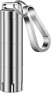 TISUR Titanium Μικρός κάτοχος χαπιών μπρελόκ, Φορητή θήκη χαπιών Αδιάβροχη θήκη χαρτοκιβωτίων τσέπης Carrier για να κρατήσει χάπια, βιταμίνες, ιχθυέλαιο, συμπληρώματα