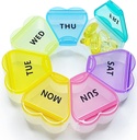 MOLN HYMY Large Weekly Pill Box 7 Day, Pill Case Organizer 1 time a Day, Floral Pill Container Once Daily, Pretty Medicine Dispenser for Vitamin/Fish Oil/Medication/Supplements