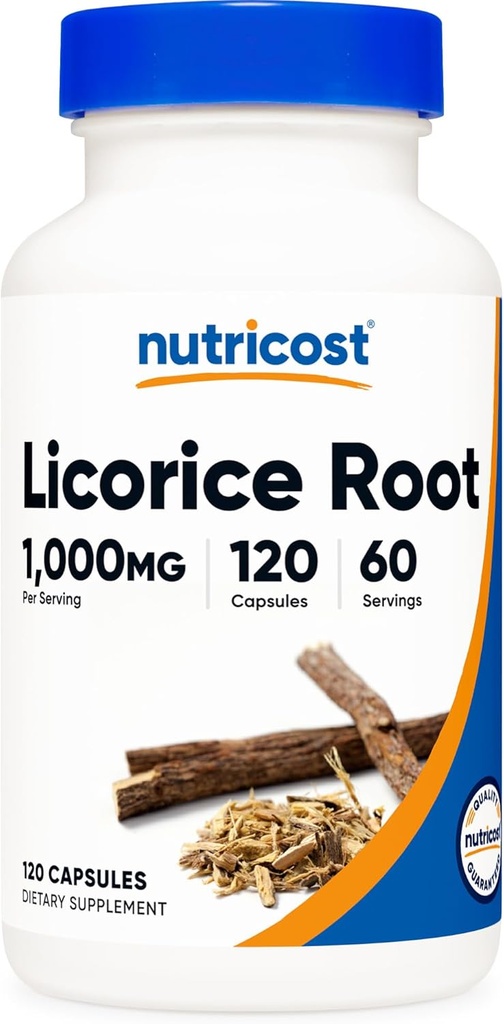 Nutricost Licorice Root 500mg, 120 Κάψουλες - Μη ΓΤΟ, Χωρίς γλουτένη