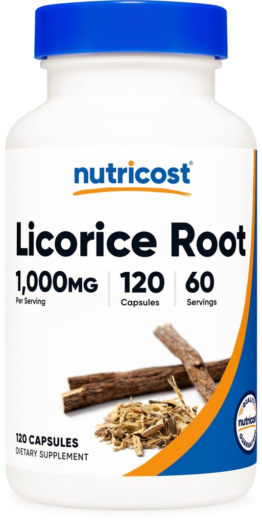Nutricost Licorice Root 500mg, 120 Κάψουλες - Μη ΓΤΟ, Χωρίς γλουτένη