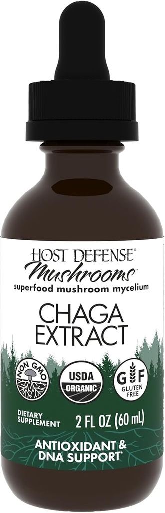Host Defense Chaga Extract - Συμπλήρωμα υποστήριξης ανοσοποιητικού συστήματος - Chaga Mushroom για αντιοξειδωτική δραστηριότητα Υποστήριξη - Liquid Dietary Mushroom Supplement - 2 fl oz (60 Services)*