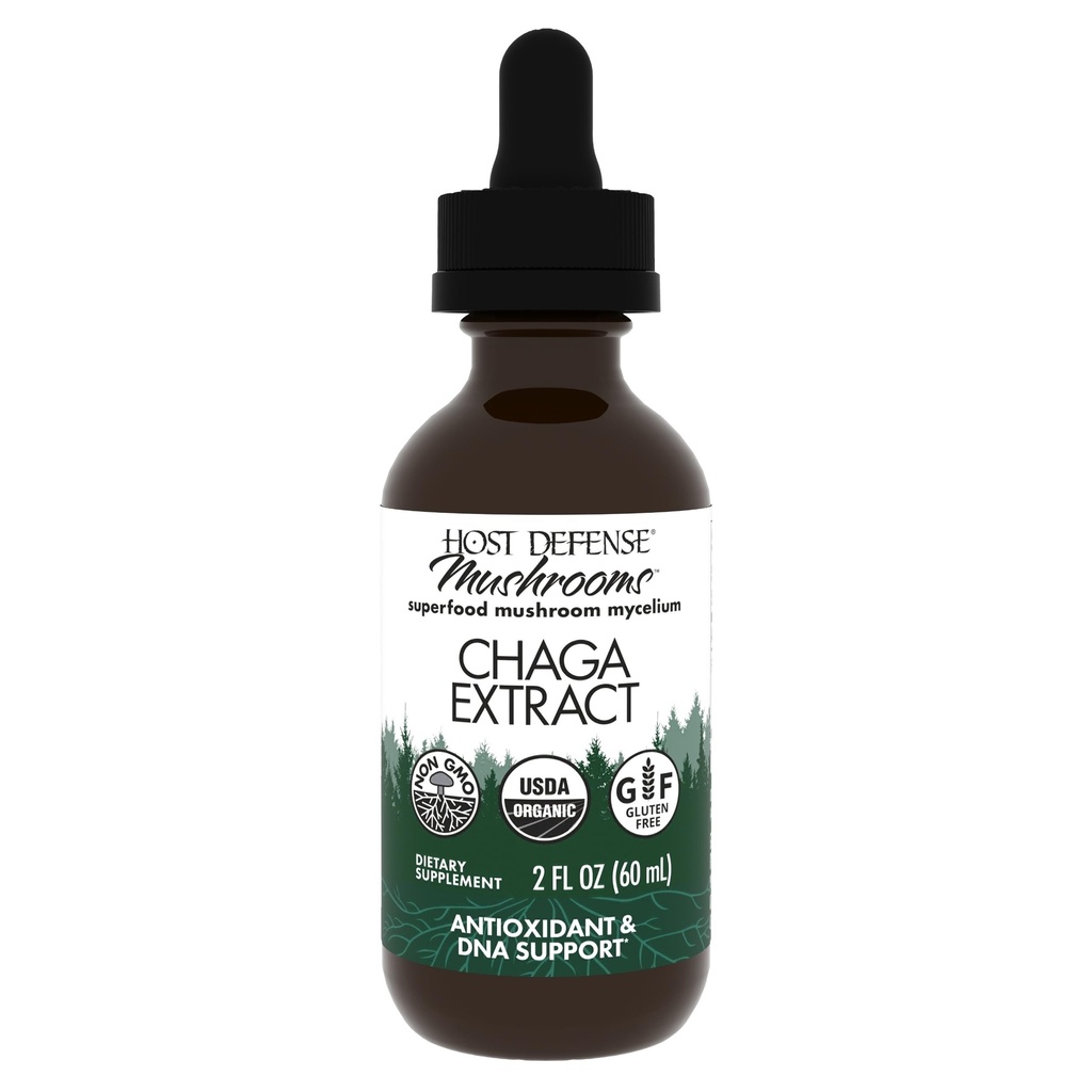 Host Defense Chaga Extract - Συμπλήρωμα υποστήριξης ανοσοποιητικού συστήματος - Chaga Mushroom για αντιοξειδωτική δραστηριότητα Υποστήριξη - Liquid Dietary Mushroom Supplement - 2 fl oz (60 Services)*