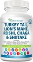15-σε- 1 Μανιτάρια για σκύλους Τουρκία Tail 600mg Mane Lion's 600mg Reishi 600mg Shiitake 500mg Cordyceps 300mg Chaga 300mg Maitake 200mg Meshima Blazei Poria Enoki Portobello 90 δισκία