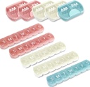 10 Pack (Εβδομάδα & Καθημερινή), 2 φορές την ημέρα (AM/PM) + 7-Day Pill Organizer, Vitamin Planner, Μεγάλη Χωρητικότητα, Travel Pill Case για Φάρμακα / Βιταμίνες / Fish Oils / Συμπληρωματικά, Pink / Λευκό / Μπλε