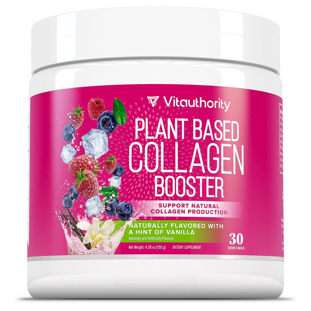 Vegan Collagen Powder for Women - Plant Based Collagen Supplement for Women with prietary Vegan Hair Skin and Nails Vitamins - Vegetarian Collagen Powder with Hyaluronic Acid