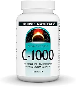 Source Naturals C- 1000, με Rose HIPS 1000 mg για υποστήριξη ανοσοποιητικού συστήματος - 100 δισκία αποδέσμευσης χρόνου