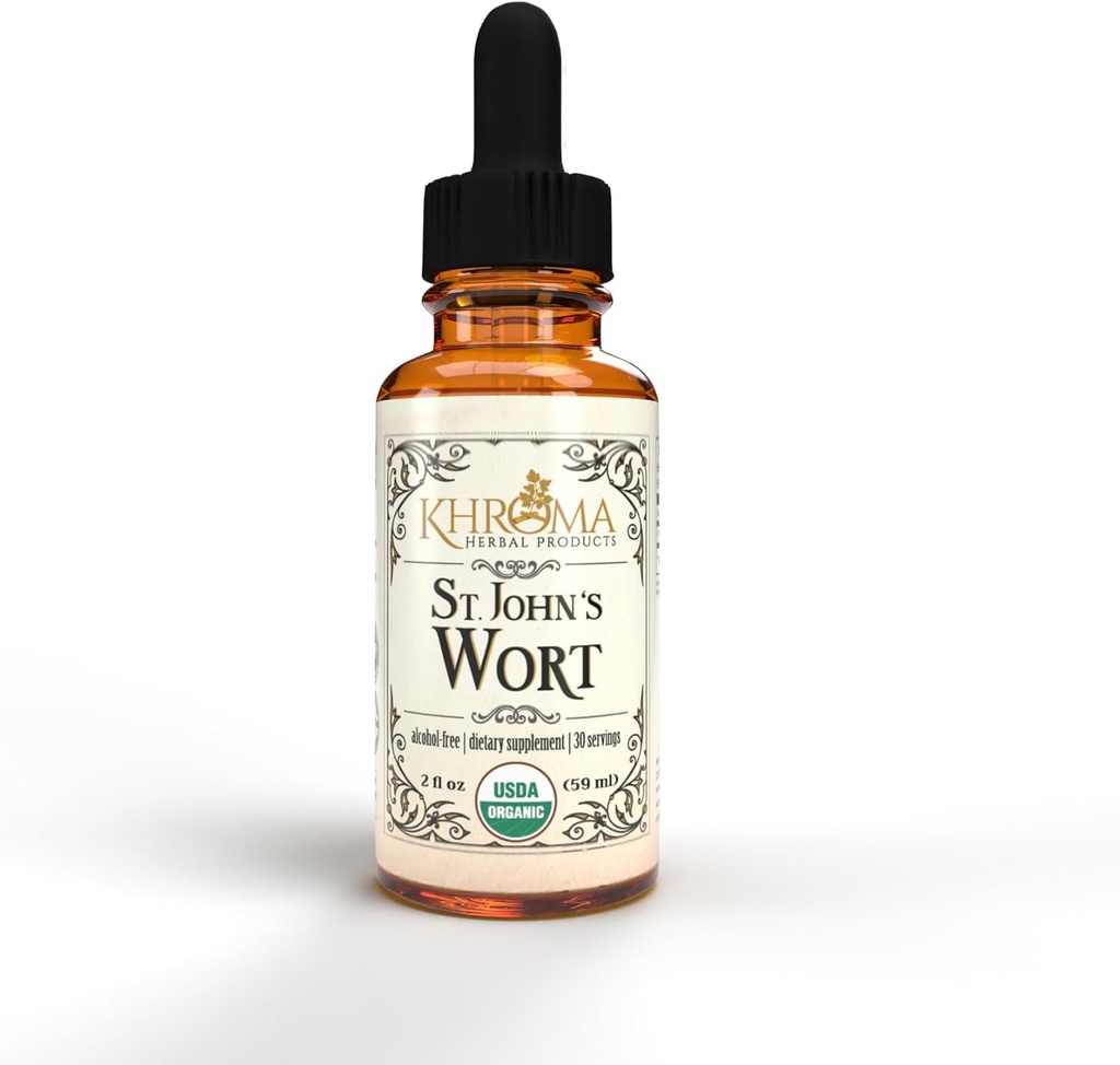 Βιολογικό St John's Wort 30 Μερίδες - 800 MG ανά υπηρεσία - Khroma Herbal Products - 2 FL OZ - Hypericum Perforatum