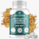 TrueSeaMoss Irish Sea Moss Capsules - 120 Original Capsules (1600mg) - Prebiotic Superfood - Boosts The Immune & Digestive System - Healthy Skin, Keto Detox, Gut, Joint Support