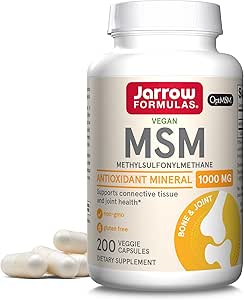 Jarrow Formulas MSM 1000 mg - 200 κάψουλες Veggie - Methylsulfonylmethane - Πηγή Sulfur - Συμπλήρωμα διατροφής Υποστηρίζει & ενισχύει αρθρώσεις - Έως 200 εξυπηρετούν