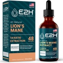 Lions Mane - Lions Mane συμπλήρωμα - Προάγει τη διανοητική σαφήνεια, τη μνήμη & εστίαση - Lions Mane υγρό για την ανοσοποιητική υποστήριξη - Mushroom Βάμμα - 2 Fl Oz από E2H