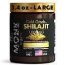 Organic Himalayan Shilajit Resin with Fulvic Acid, Humic Acid, 85+ Minerals- Gold Grade Plus - 100g, 1000 mg Per Serving - Energy, Stamina, Brain Support - Κατασκευασμένο στις ΗΠΑ