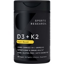 Sports Research Βιταμίνη D3 με K2 Softgels - Plant Based K2 & Vegan D3 5000iu with Coconut MCT Oil - Vegan Certified, Soy & Gluten Free - 120 Count