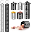 Weekly Pill Organizer, QuwaYee Portable Small Pill Case Keychain Pill Holder for Travel, 2 Pack Metal Pill Case Waterproof Daily Medicine Pill Organizer for Vitamin, Fish Oil, Supplement