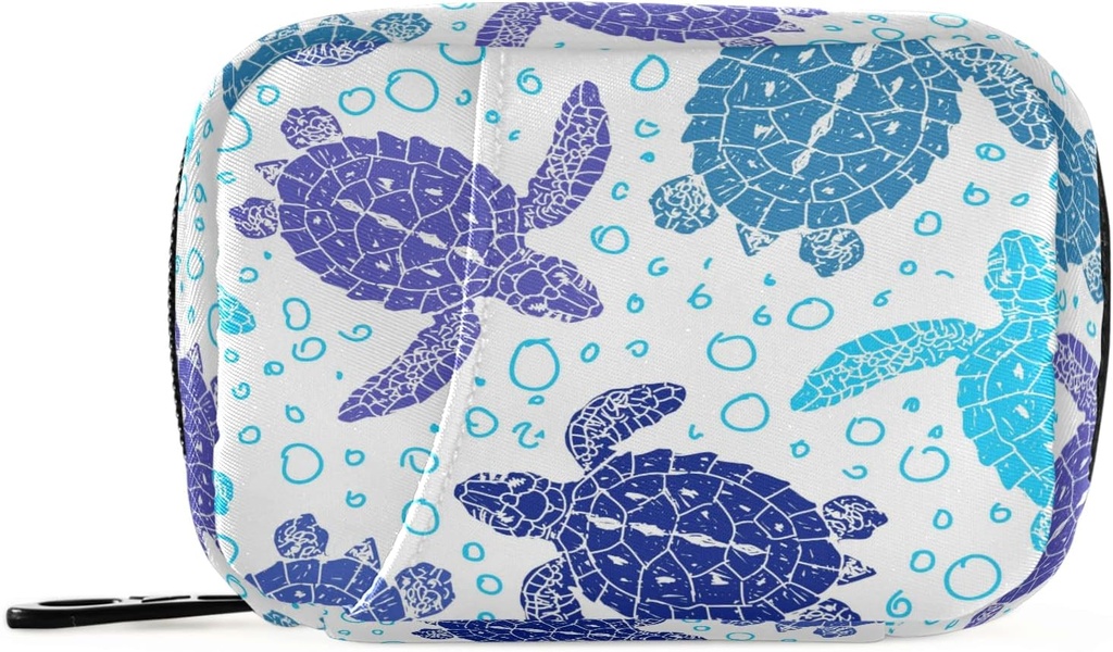 Naanle Vintage Sea Turtle Pill Box 7 Day Pill Υπόθεση Ταξιδευτής Χάπια Τσάντα Organizer με Zipper Φορητή Εβδομαδιαία Θήκη Συμπαγές μέγεθος για συμπλήρωμα κάτοχος βιταμίνης