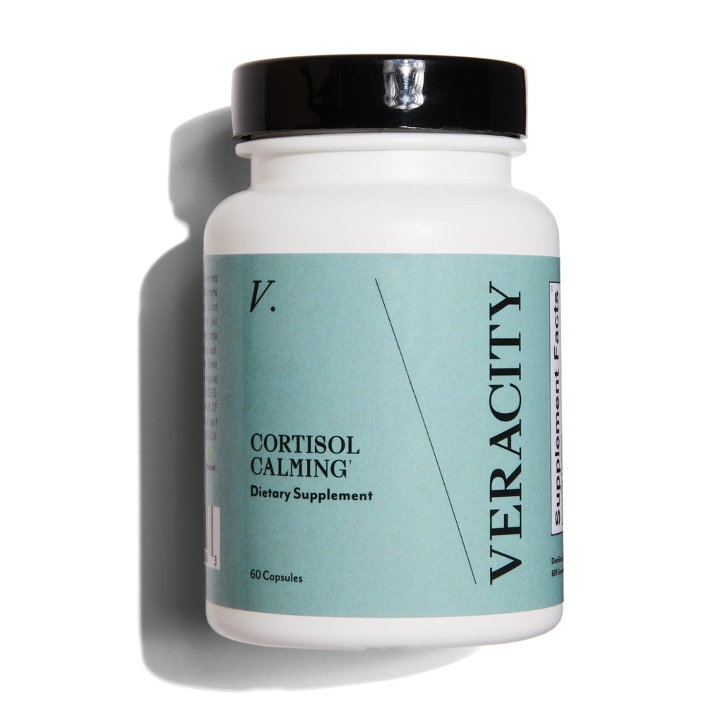 Veracity Cortisol Calming - Clinically Αποδεδειγμένο άγχος & συμπλήρωμα υποστήριξης ύπνου - Μειώνει την ένταση και βελτιώνει την νοητική σαφήνεια με φυσικό μείγμα προσαρμογών - 60 κάψουλες