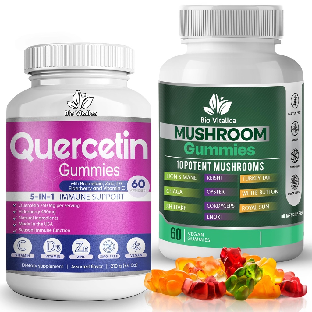 BIO VITALICA Quercetin Gummies & Γκάμιες μανιταριών (Bundle)