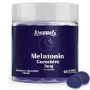 Σταγονίδια Μελατονίνη Gummies, 5mg – Plant-based, Vegan Melatonin 5mg για φυσική υποστήριξη ύπνου με εκχύλισμα χαμομηλιού, 60 Count, Blueberry Flavor (1-Month Supply)