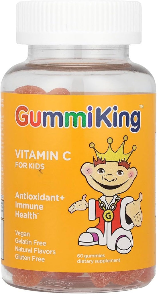 Gummi βασιλιά βιταμίνη-C συμπλήρωμα, πορτοκαλί, 60 κόμης
