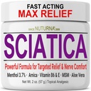 Sciatica Nerve Cream - Μέγιστη αντοχή Κρέμα άνεσης για τα πόδια, τα χέρια, τα πόδια, τα δάχτυλα, την πλάτη - Φυσική Ultra Strength Arnica, MSM, Menthol, Καταπραϋντική άνεση, 2 Oz