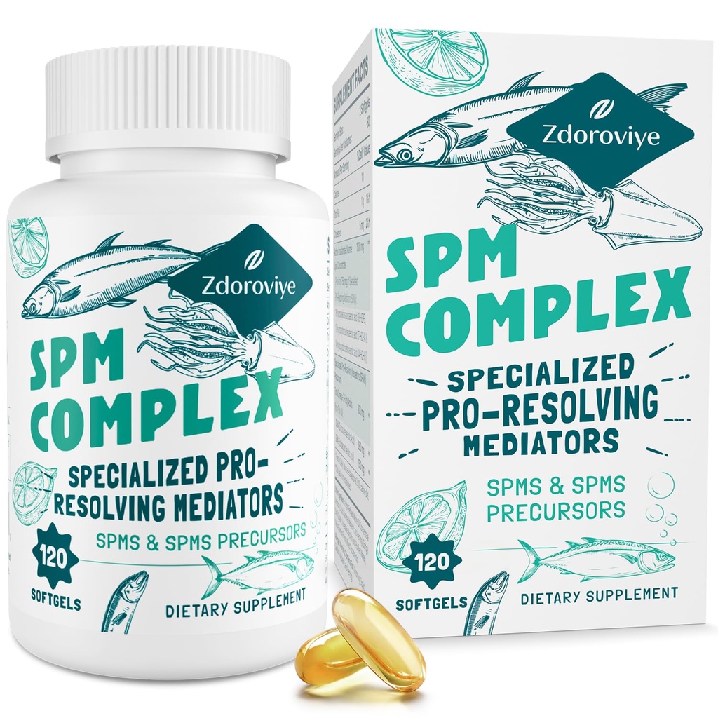 Εξειδικευμένο Pro-Resolving Mediators and SPMs Precursors Complex, SPM Supplement for Balanced Immune Response, Brain, Tissue & Cellular - 120 Softgels