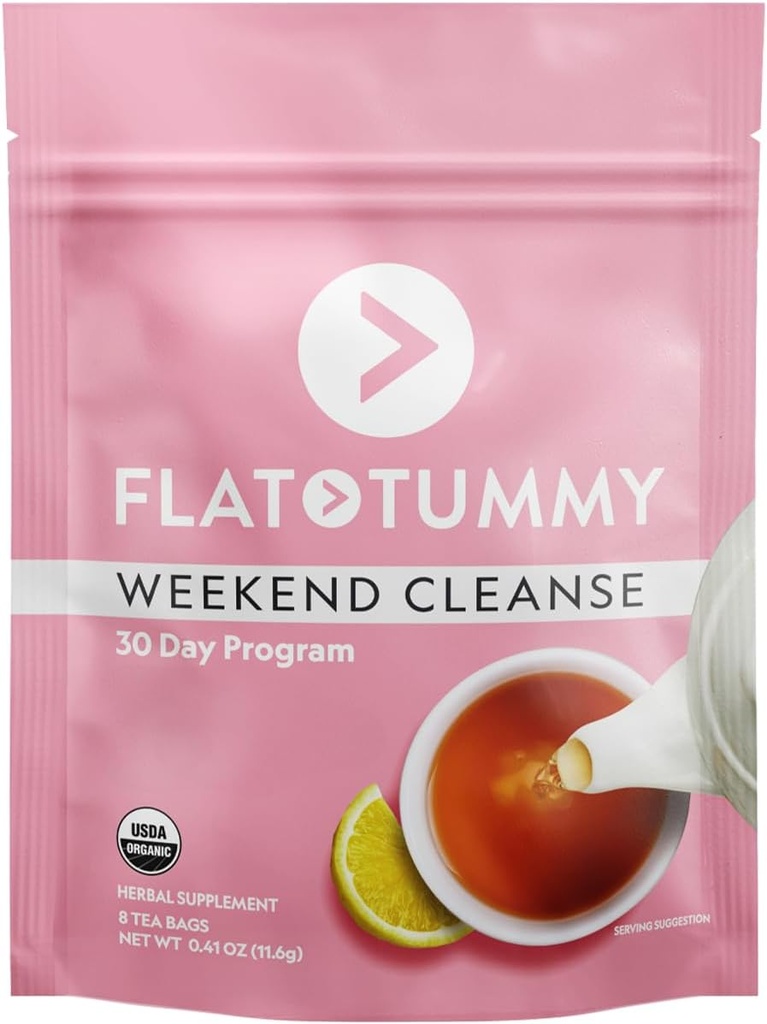 Flat Tummy Weekend Cleanse Tea - 30 Day Program - Όλα φυσικά Colon Cleanse w/Senna και Dandelion Root, παρέχει Bloating Relief για τις γυναίκες - Detox Cleanse για την υποστήριξη της πέψης και την ανακούφιση από το αέριο