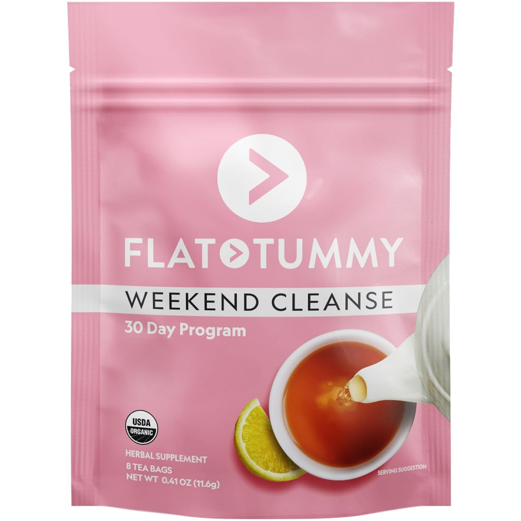 Flat Tummy Weekend Cleanse Tea - 30 Day Program - Όλα φυσικά Colon Cleanse w/Senna και Dandelion Root, παρέχει Bloating Relief για τις γυναίκες - Detox Cleanse για την υποστήριξη της πέψης και την ανακούφιση από το αέριο