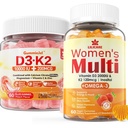 Βιταμίνη D3 K2 χωρίς ζάχαρη Γεμισμένη Gummies + Πολυβιταμίνη για γυναίκες Gummies