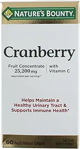 Nature's Bounty Cranberry Dietary Supplement 60 Soft Gels (Pack of 5)