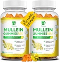 (2 Pack) 9 σε 1 Mullein Gummies για το Lung Cleanse & Detox, Extra Strength Mullein Leaf Extract w/Quercetin, Bromelain, Elderberry & Marshmallow για το αναπνευστικό, ανοσοποιητικό & Digestive, Vegan,120 Count